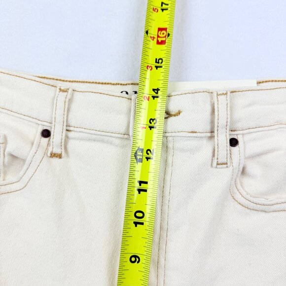 A.n.a Women's High-Rise Stretch Cream Curve Tapered Barrel Denim Jeans Sz 12 NWT - Picture 9 of 11